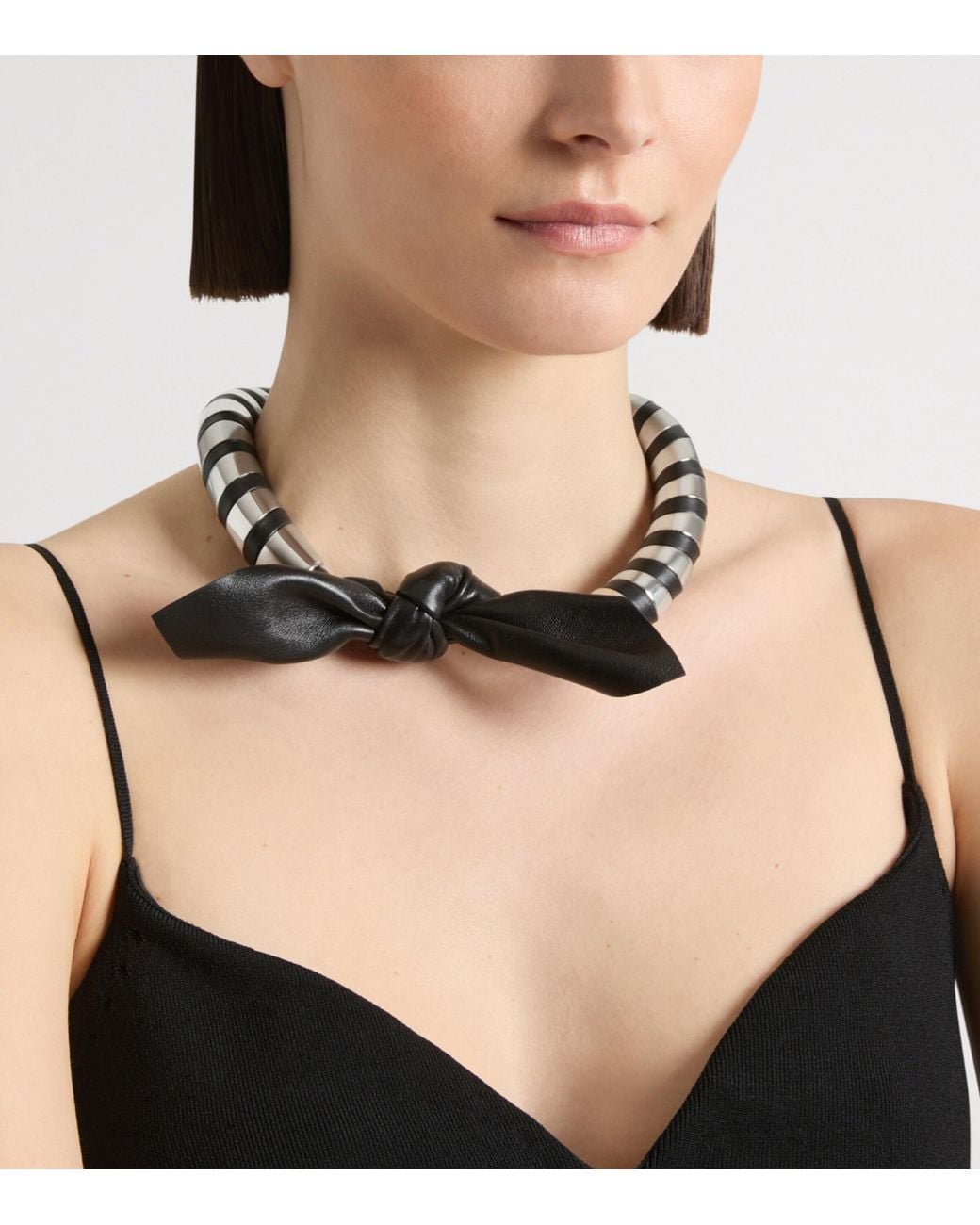 Givenchy Black Chain Bow Torque Necklace