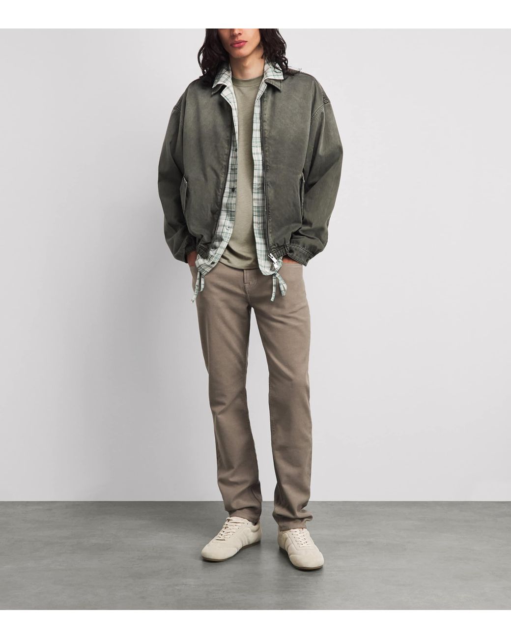 7 For All Mankind Gray Crew-Neck T-Shirt for men