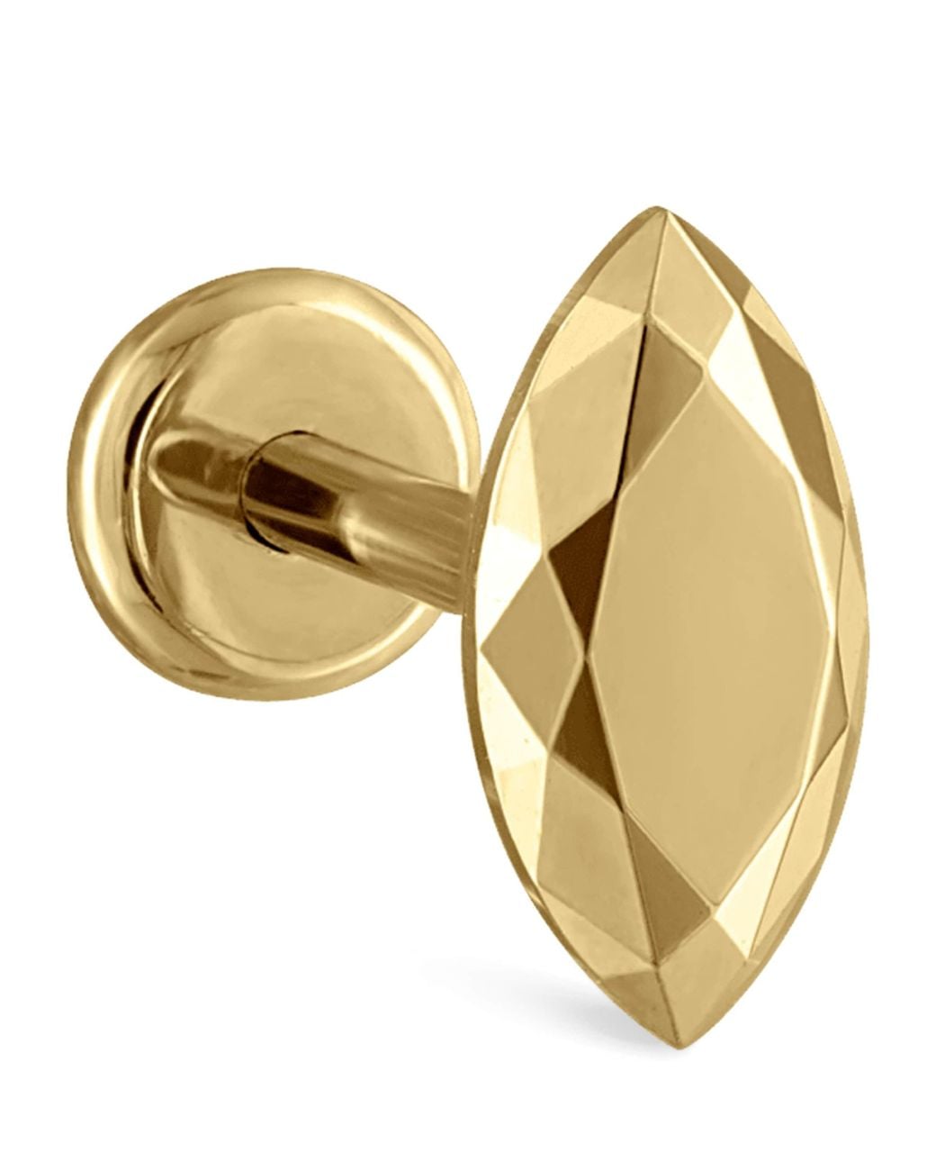 Maria Tash Metallic Faceted Marquise Threaded Stud Single Earring