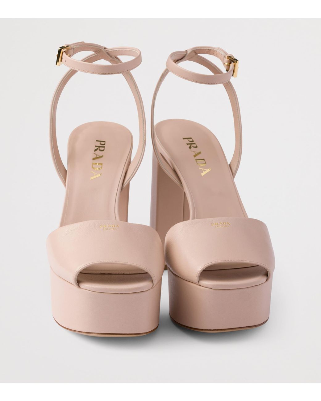 Prada Pink Nappa Leather Platform Sandals 115