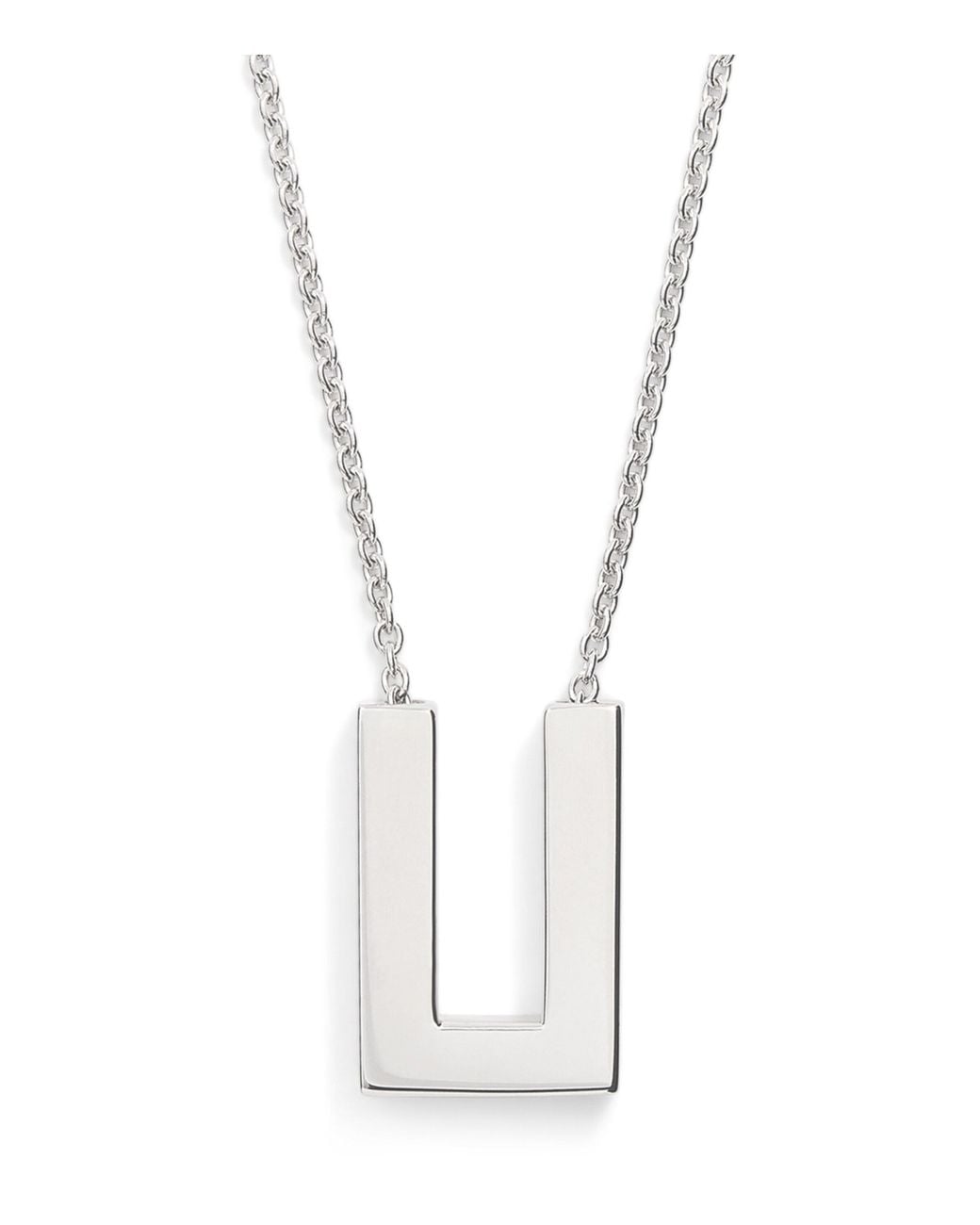 Tom Wood Metallic Rhodium-Plated Sterling Square Pendent Necklace for men