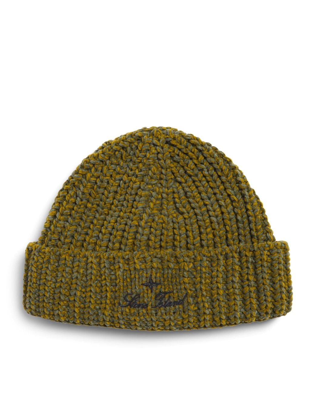 Stone Island Green Cotton Logo Beanie for men
