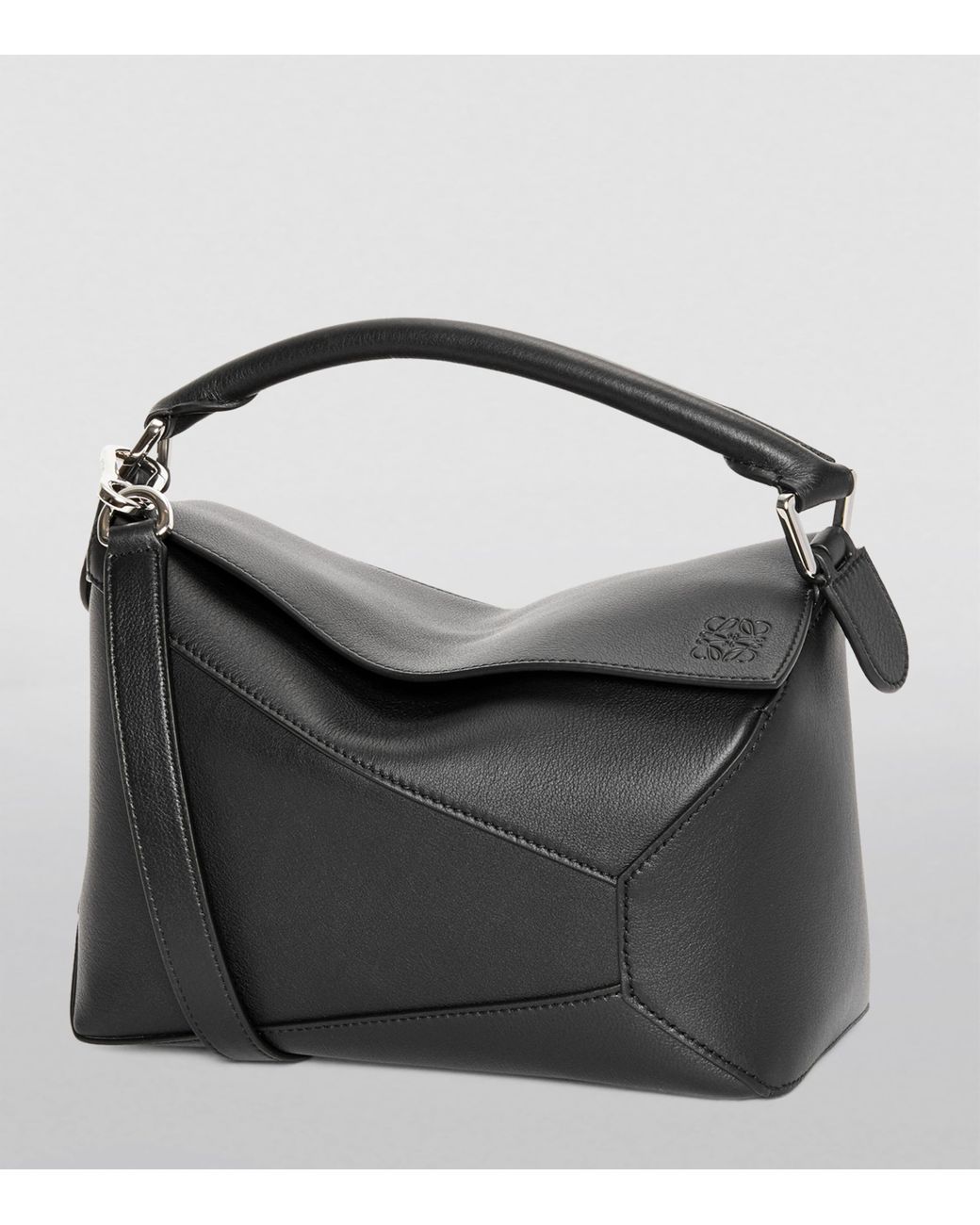 Loewe Black Small Leather Puzzle Edge Top-Handle Bag