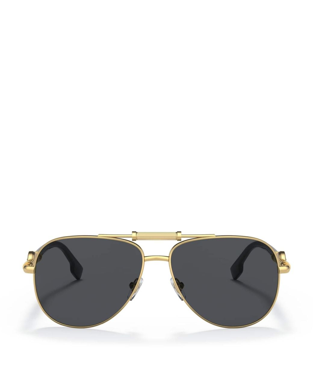 Versace Gray Metal Ve2236 Pilot Sunglasses