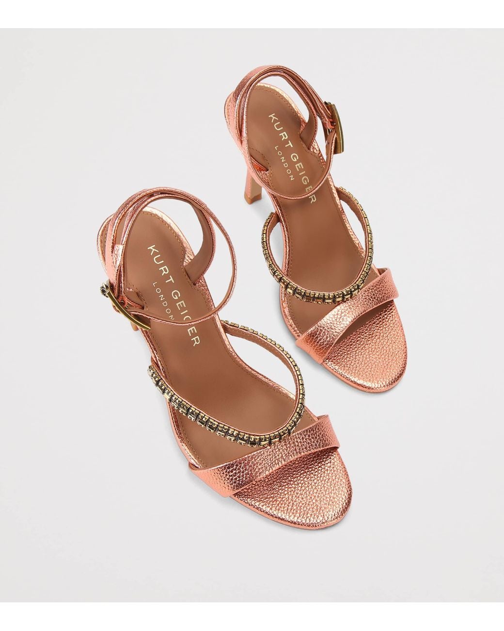 Kurt Geiger Pink Leather Embellished Sandals