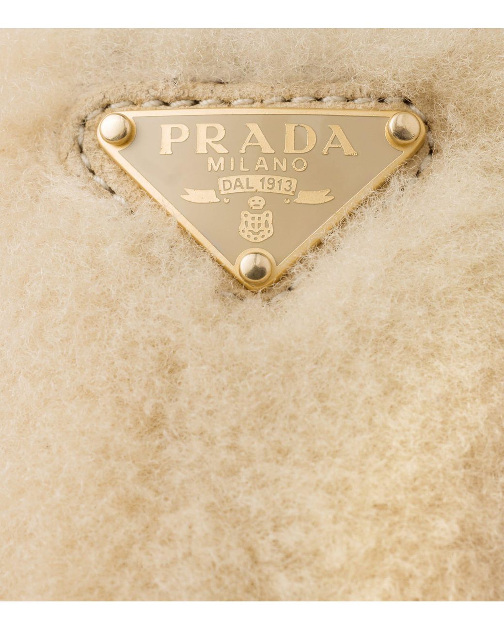 Prada Natural Shearling Ballet Flats