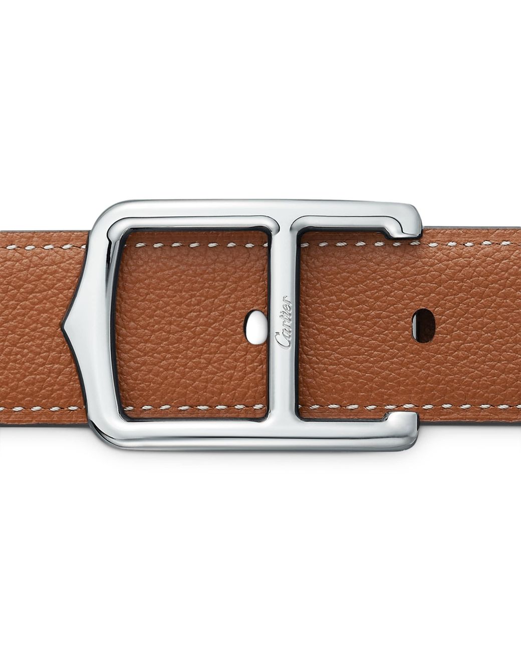 Cartier Black Leather Reversible C Belt for men