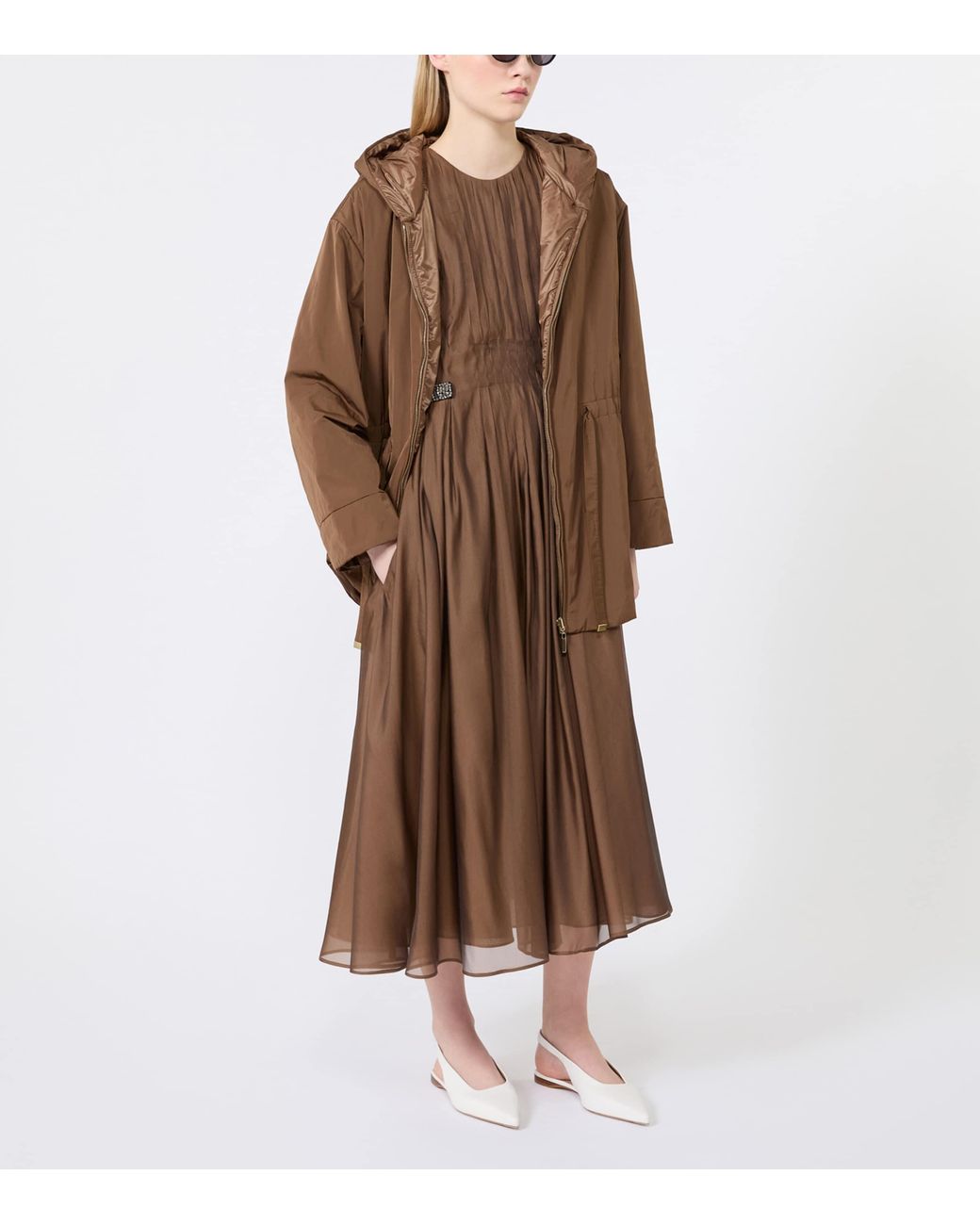 Max Mara Brown Water-Repellent Reversible Parka
