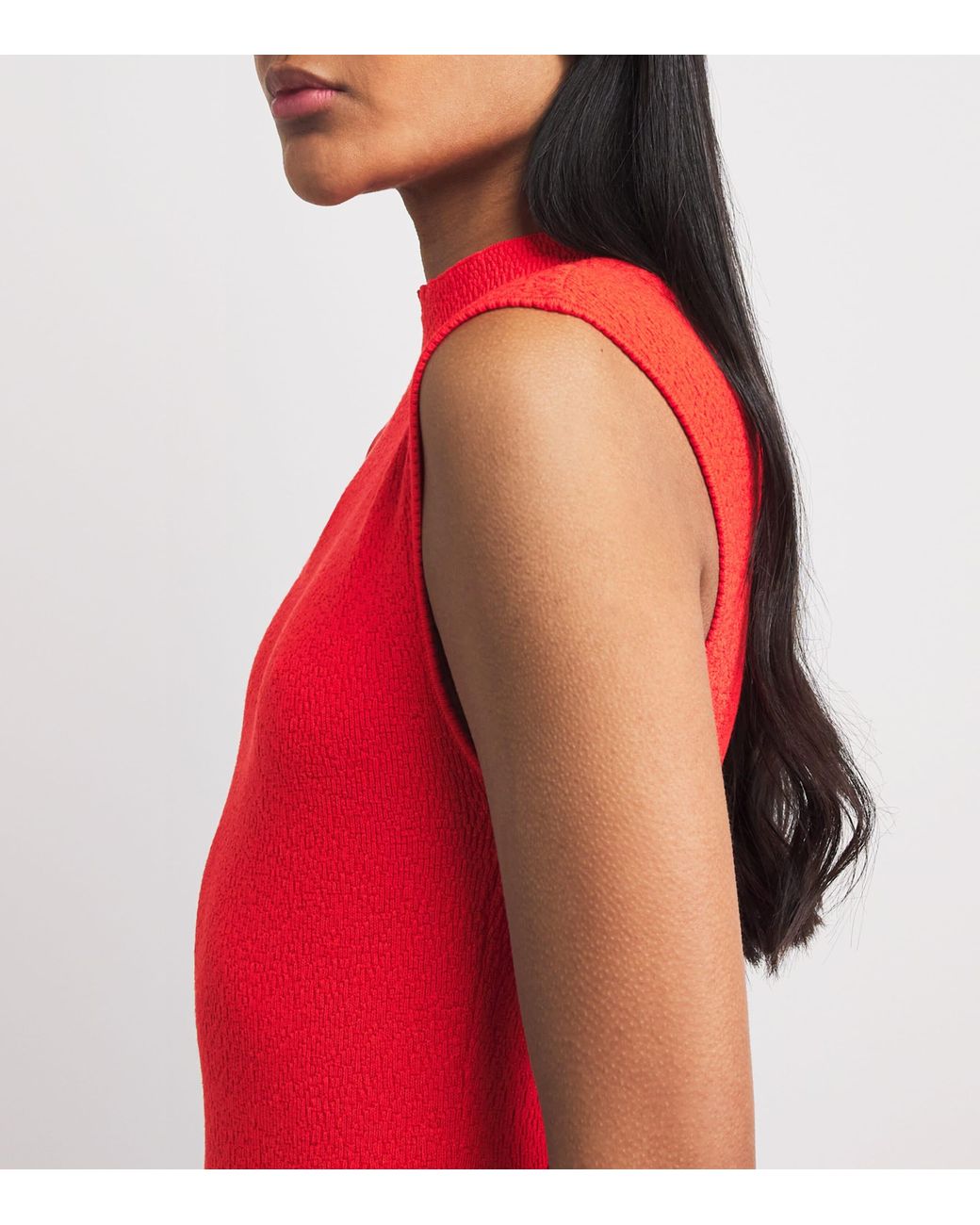 Claudie Pierlot Red Knitted High-Neck Mini Dress
