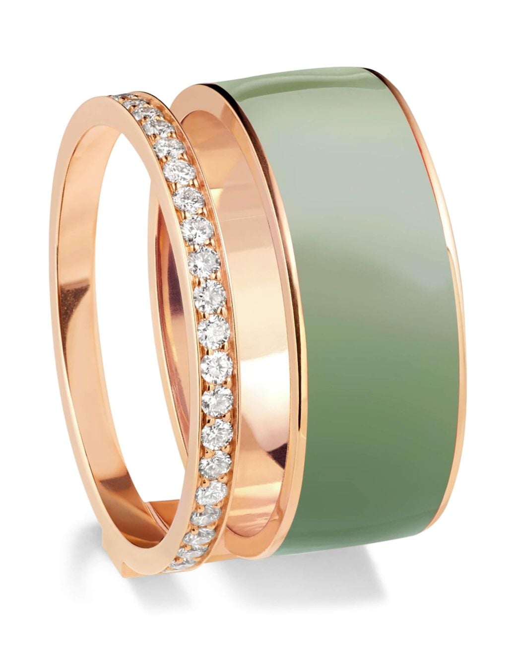 Repossi Green And Diamond Lacquer Berbere Ring