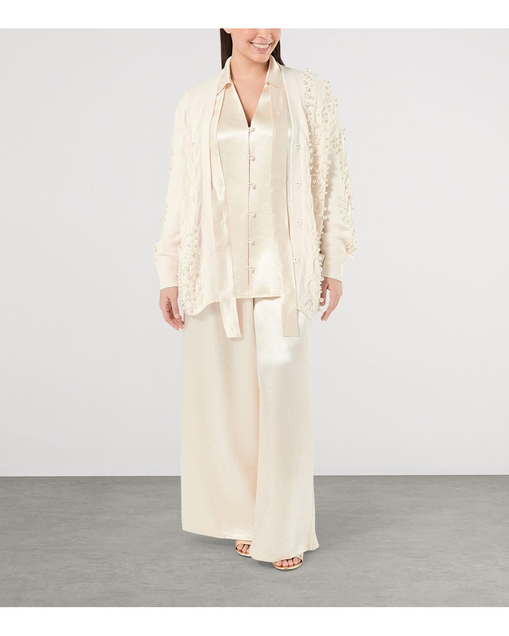 Marina Rinaldi Natural Linen Straight Trousers