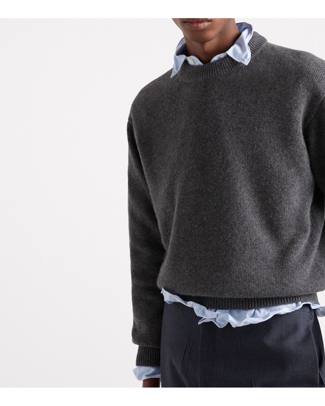 Prada Black Re-Cashmere Crew-Neck Sweater for men