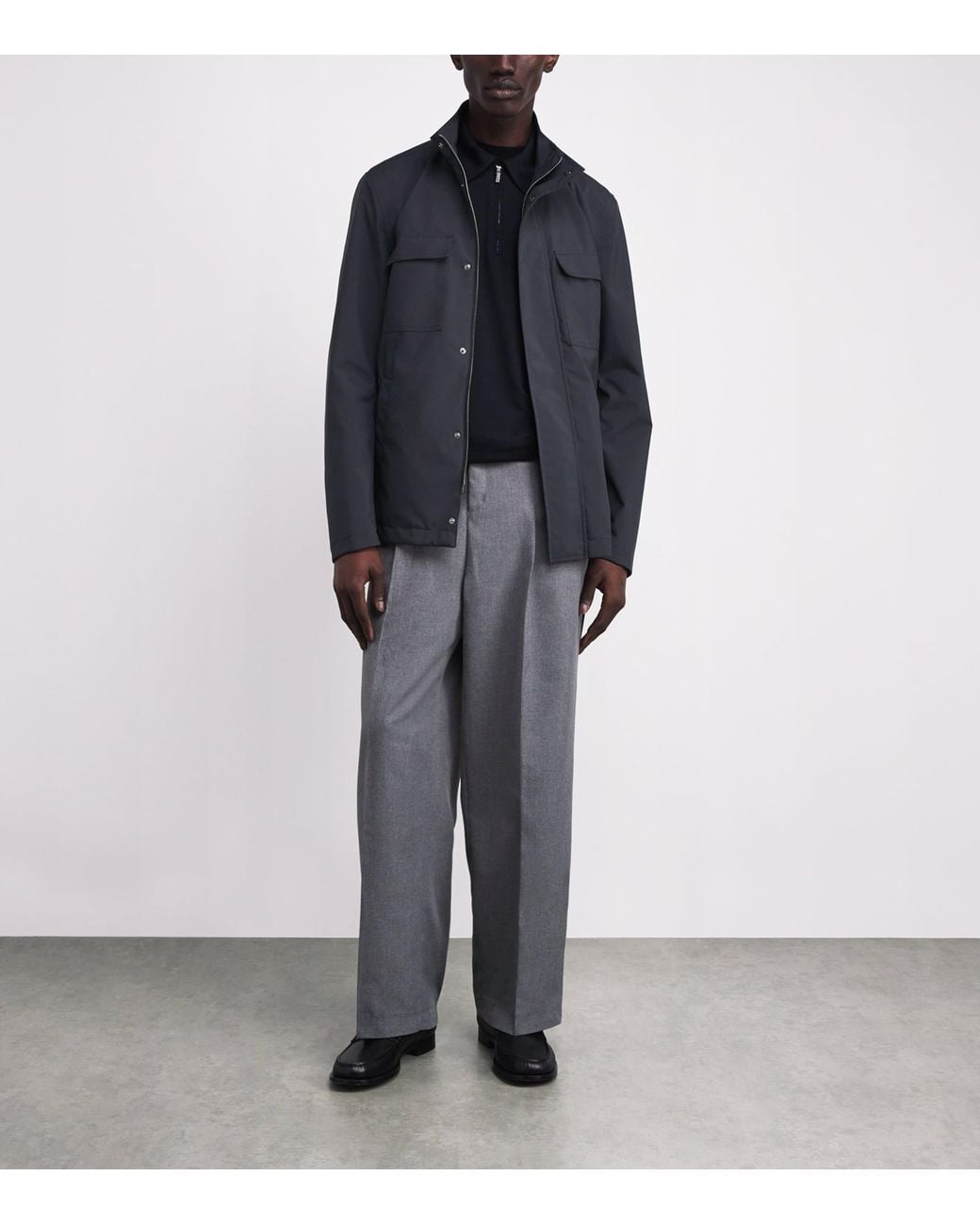 Herno Blue Patch Pocket Bomber Jacket for men