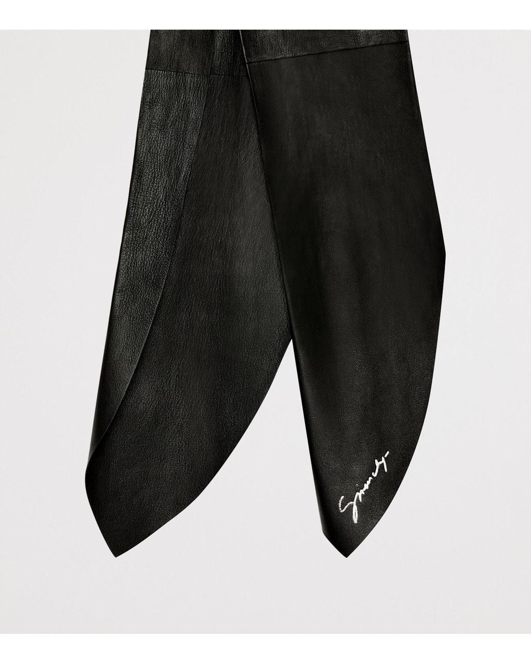 Givenchy Black Leather Logo Scarf