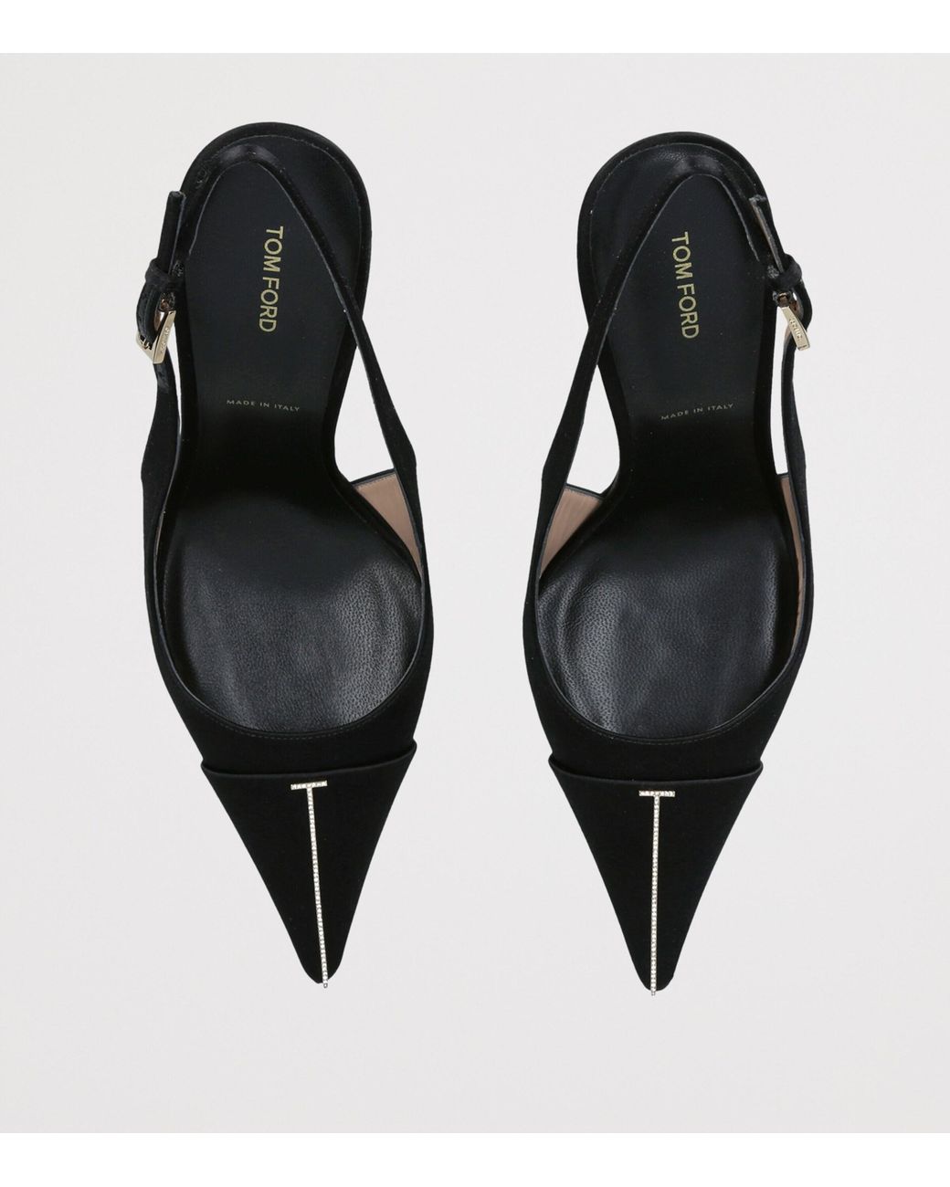 Tom Ford Black Satin Slingback Pumps 105
