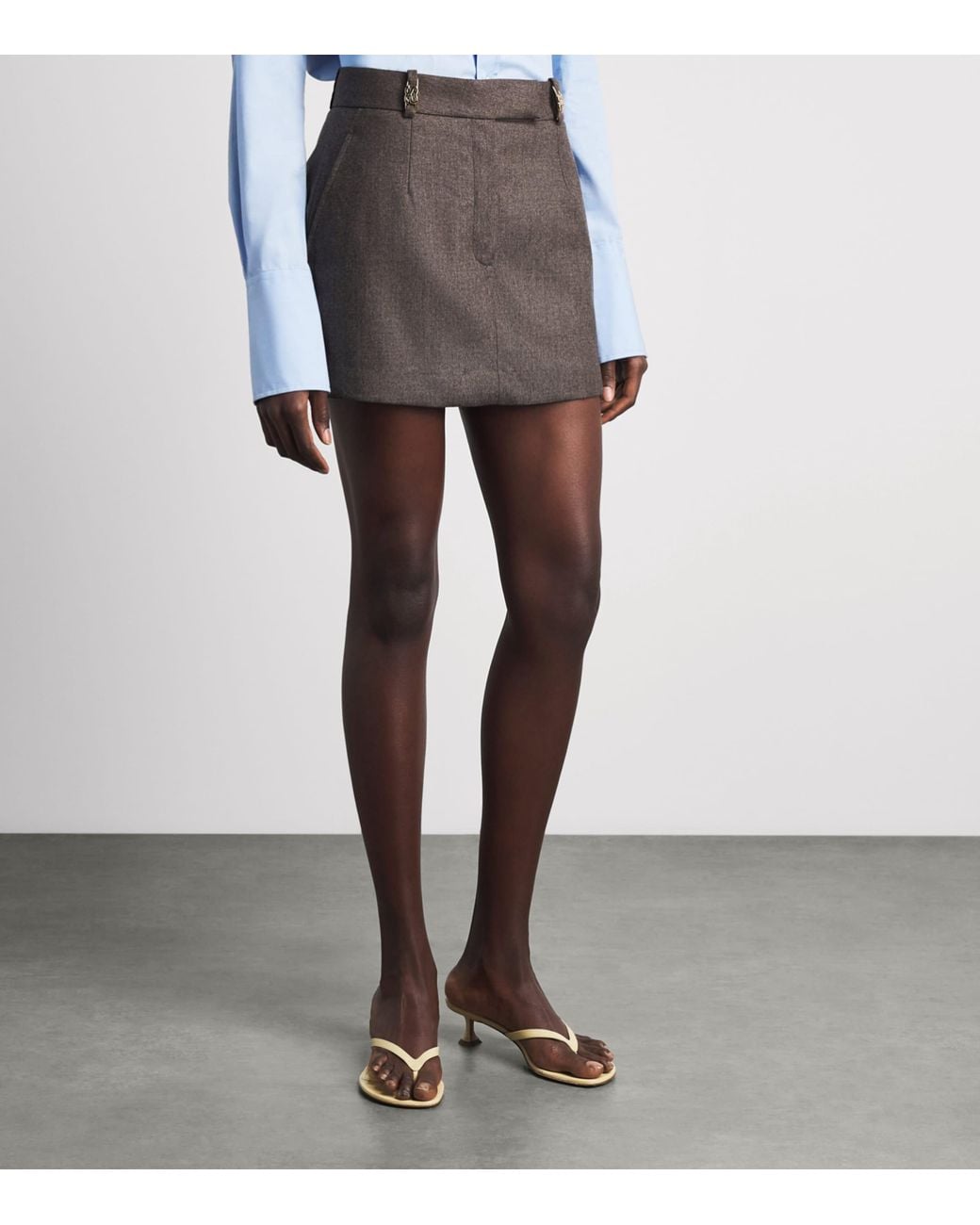Sandro Gray Wool Mini Skort