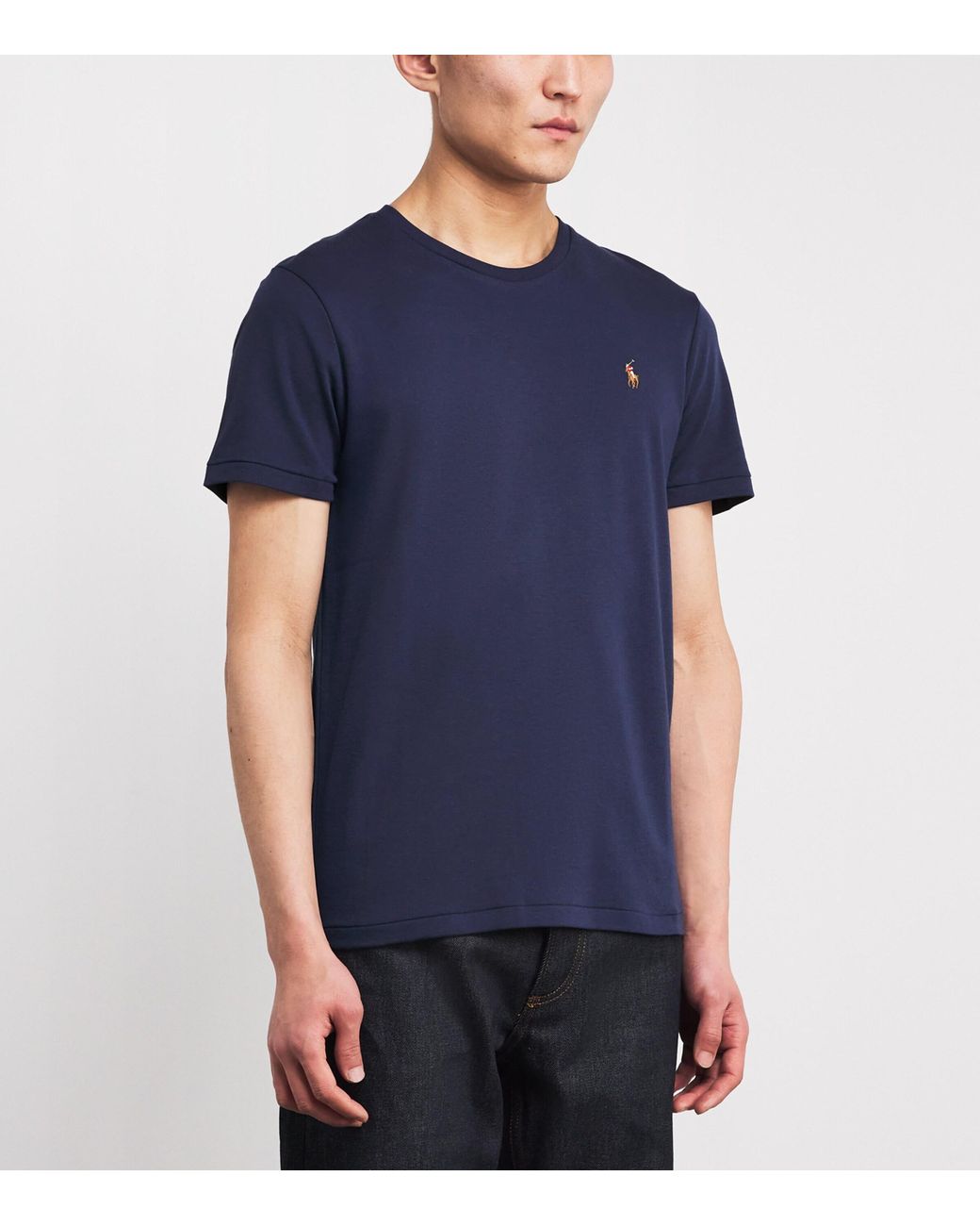Polo Ralph Lauren Blue Pima Cotton Polo Pony T-Shirt for men