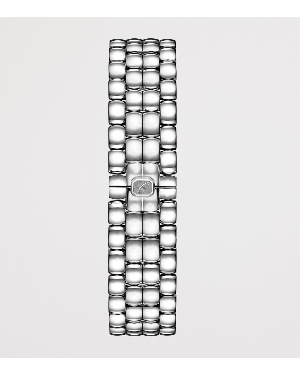 Chopard Metallic Stainless Steel And Diamond Happy Sport Watch