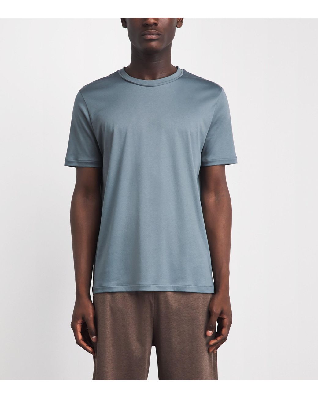 Zimmerli of Switzerland Blue 286 Sea Island T-Shirt for men