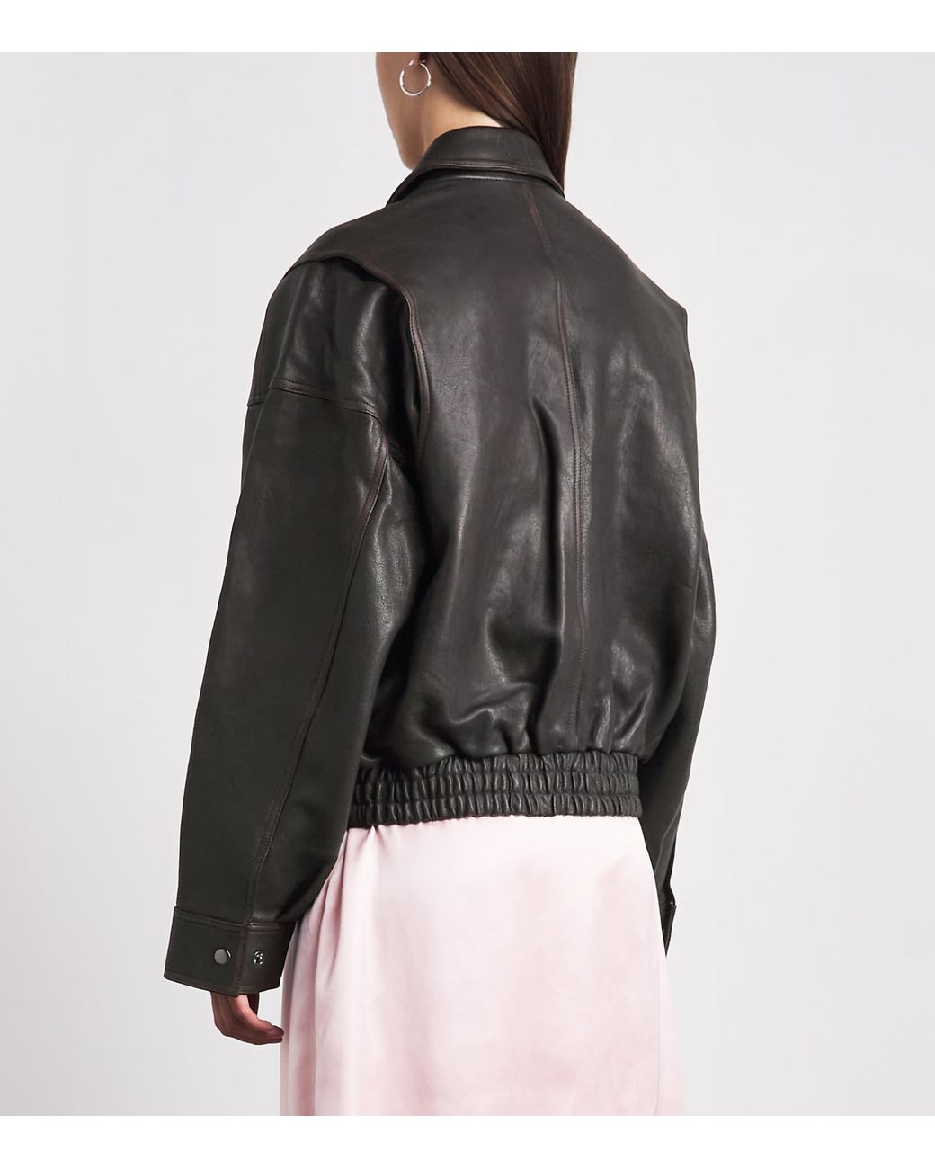 Staud Black Eugene Distressed Leather Jacket
