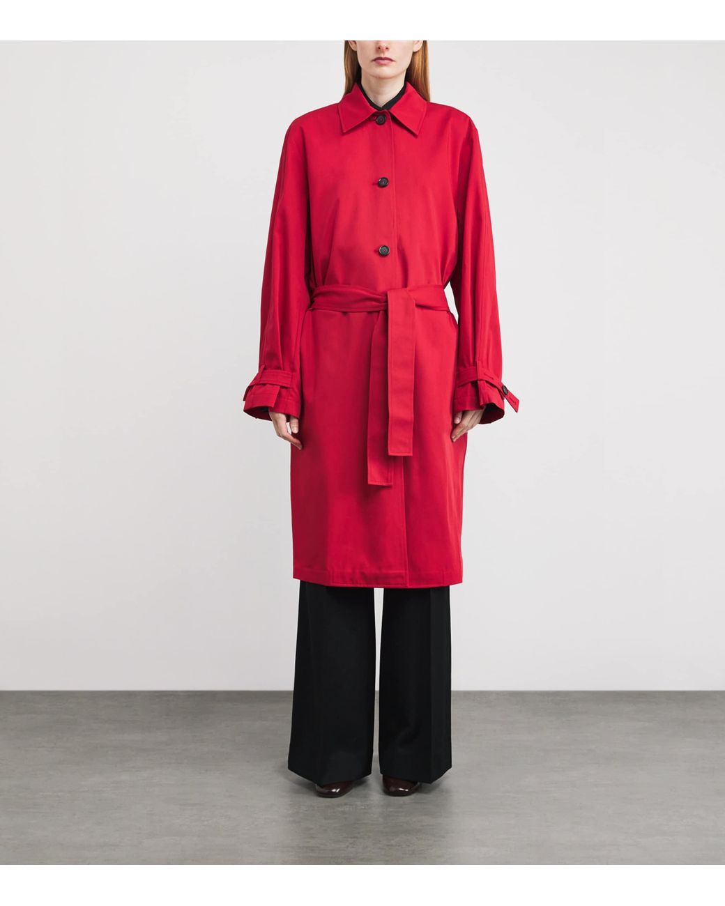 Coat String Spring TOTEME Organic Cotton Spring Trench Coat in Red | Lyst