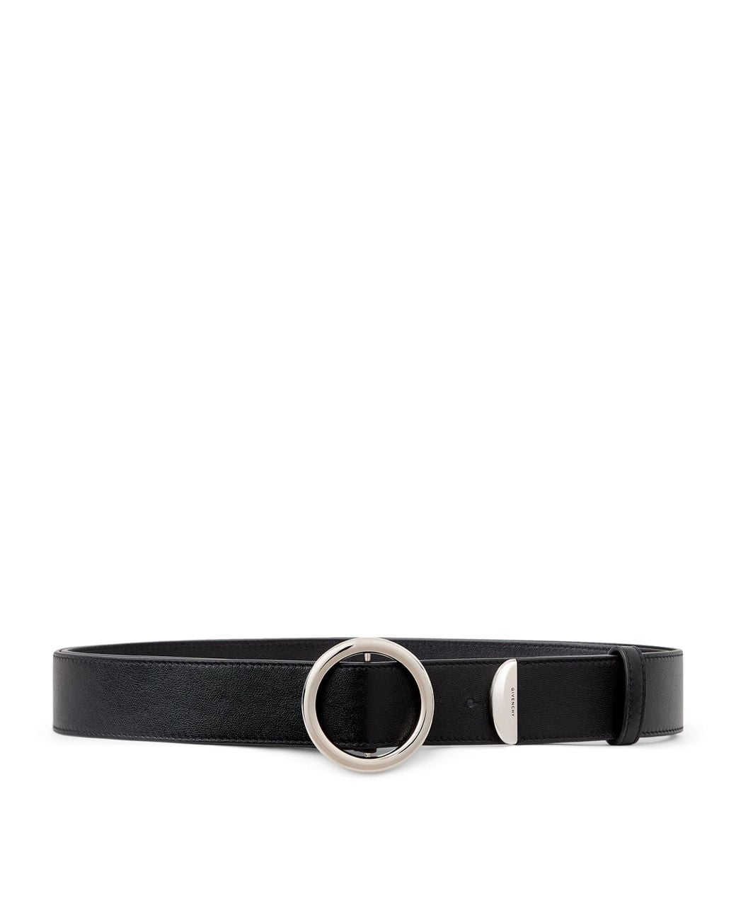 Givenchy Black Leather Hoop-Buckle Belt