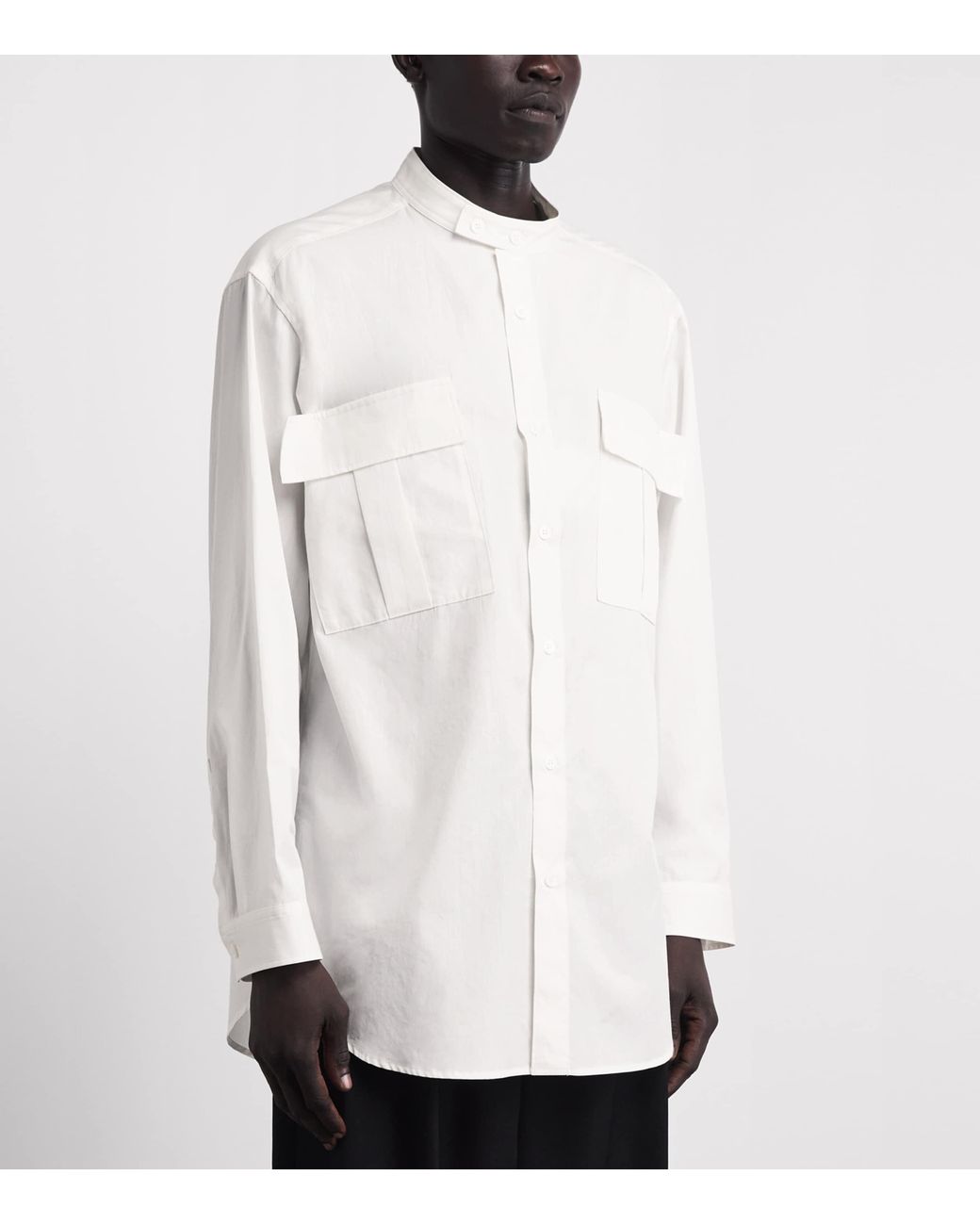 Yohji Yamamoto White Cotton Twin-Pocket Shirt for men