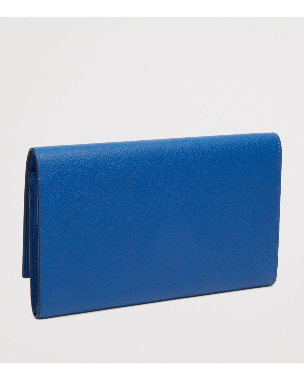 Smythson Blue Panama Leather Marshall Travel Wallet for men