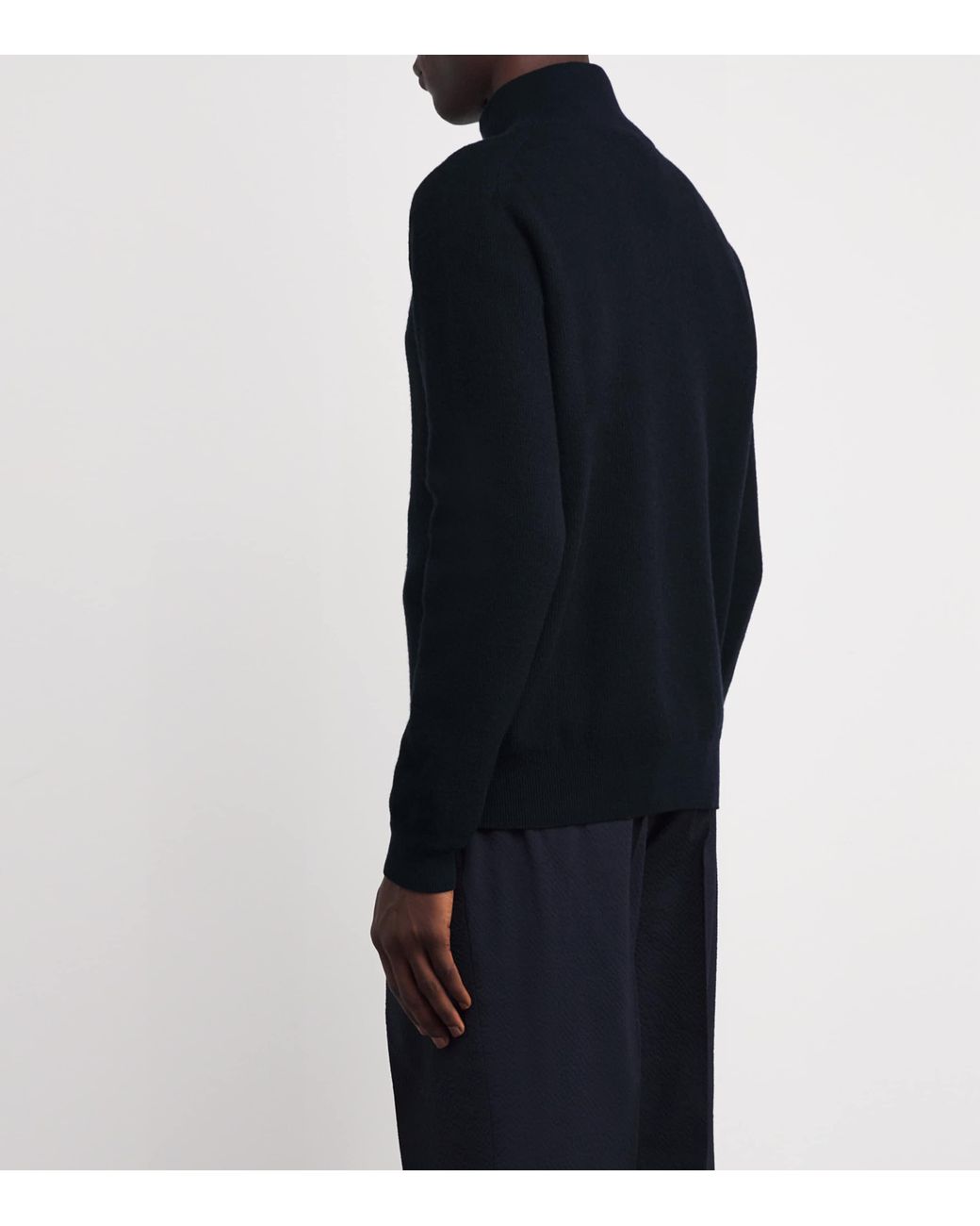 Brioni Blue Cashmere-Wool High-Neck Sweater for men