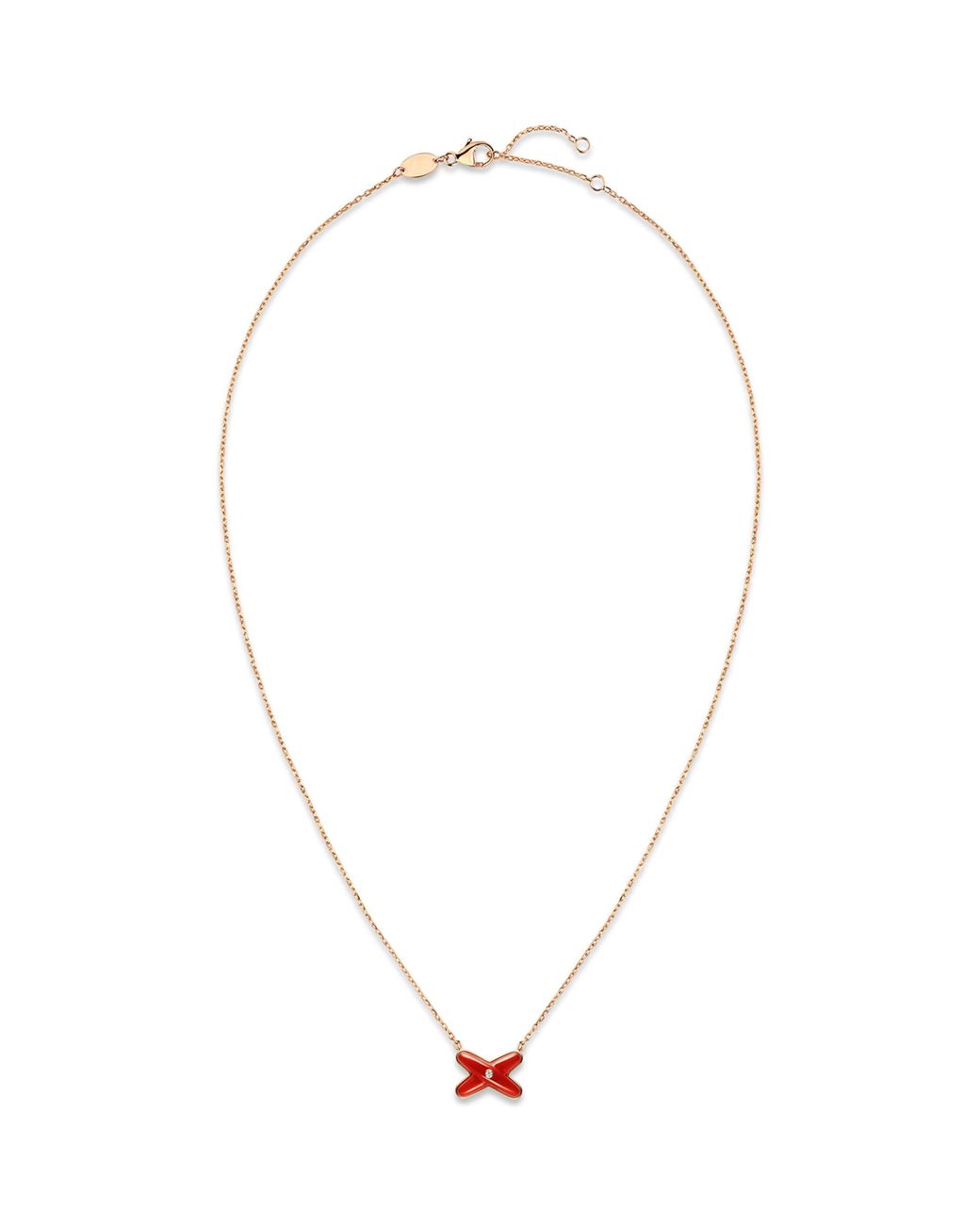 Chaumet White Carnelian And Diamond Jeux De Liens Pendant Necklace