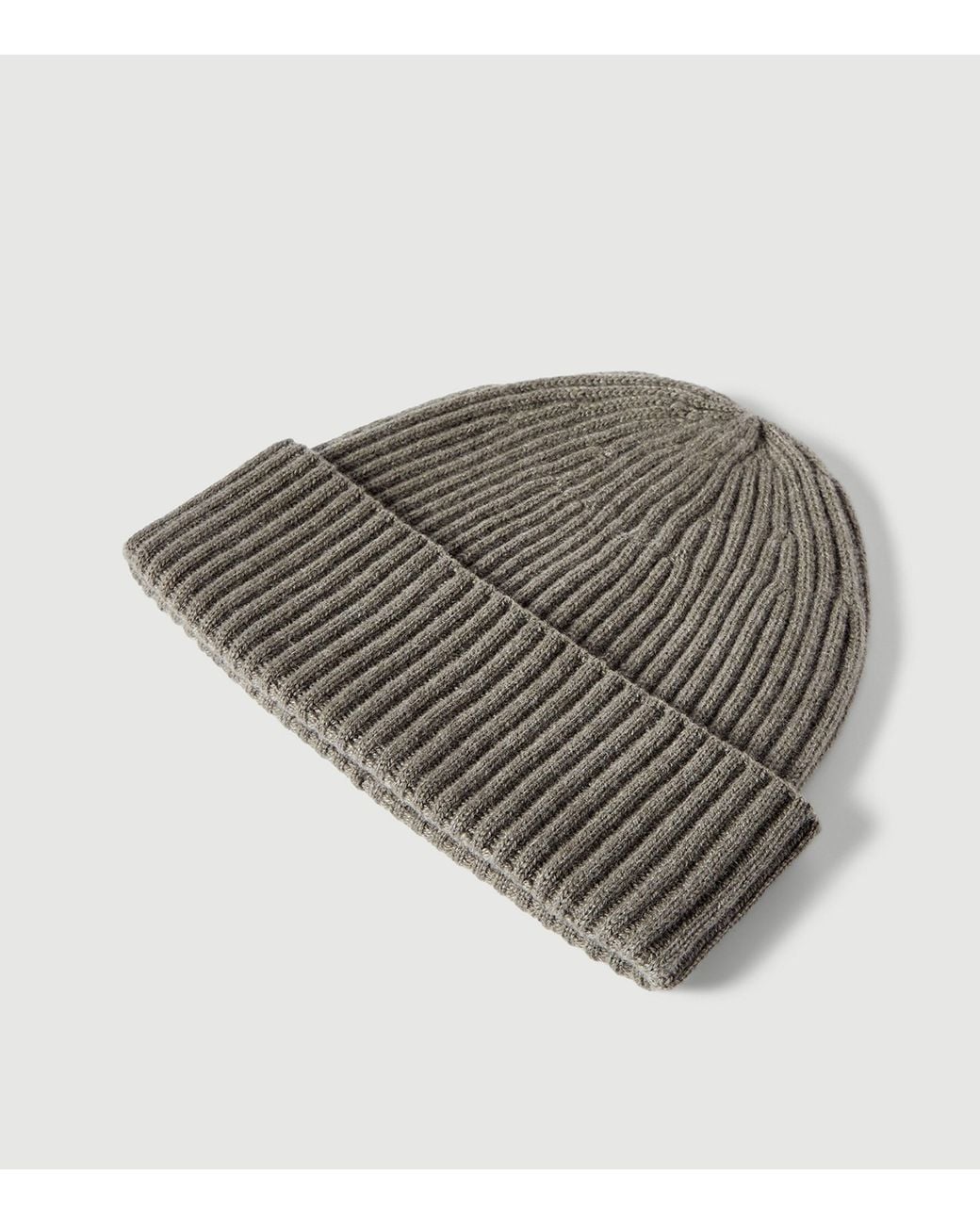 Brunello Cucinelli Green Cashmere Rib-Knit Beanie for men
