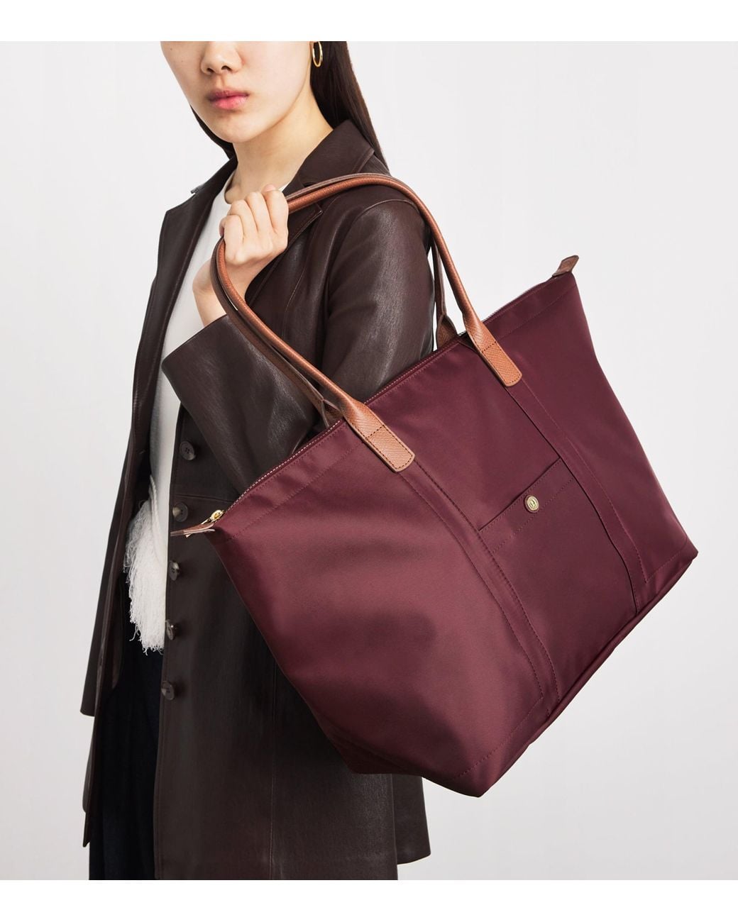 Harrods Purple Medium Nylon Tote Bag