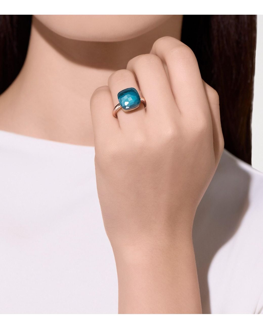 Pomellato Blue Mixed And London Topaz Nudo Maxi Ring