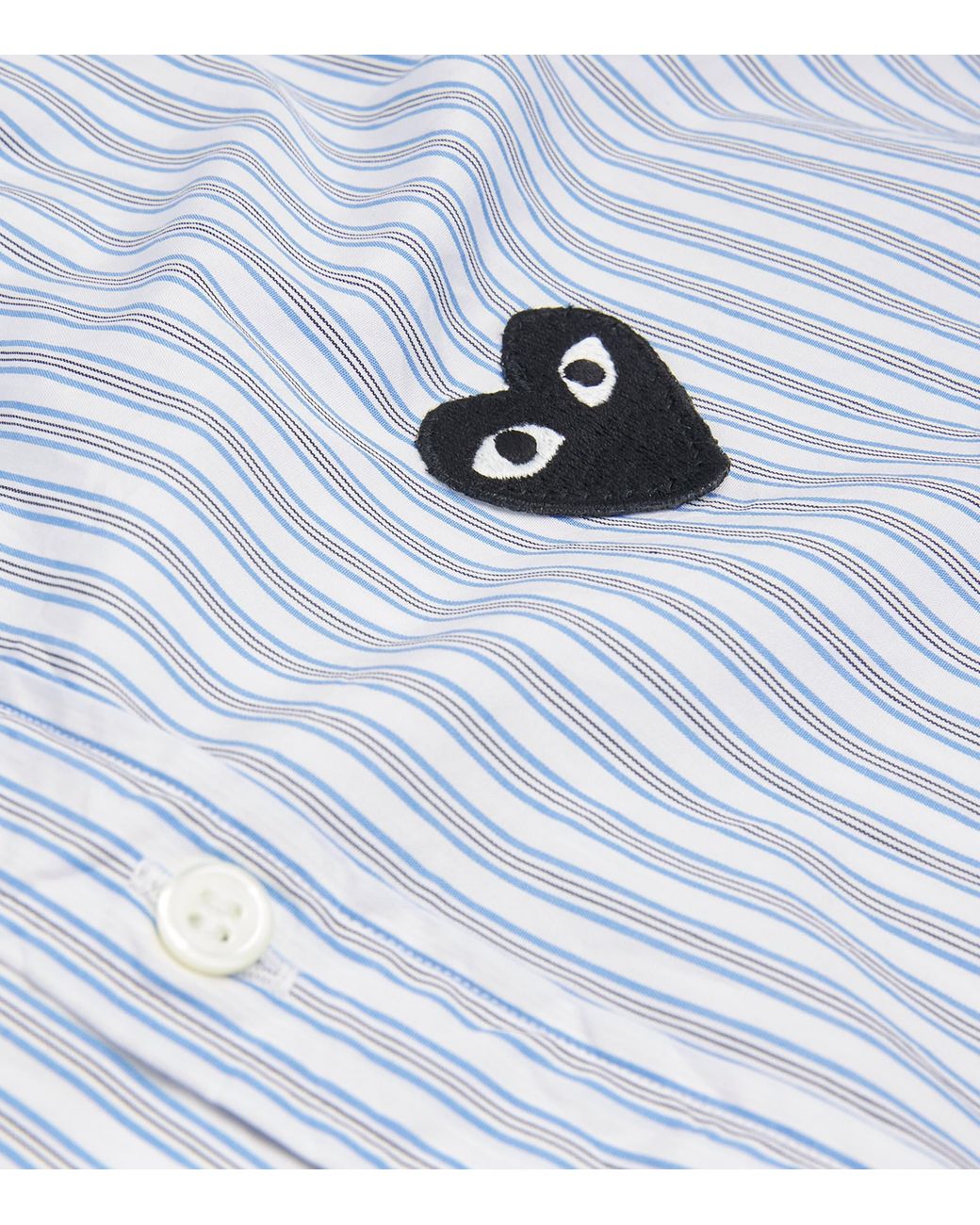COMME DES GARÇONS PLAY Blue Striped Heart Shirt for men