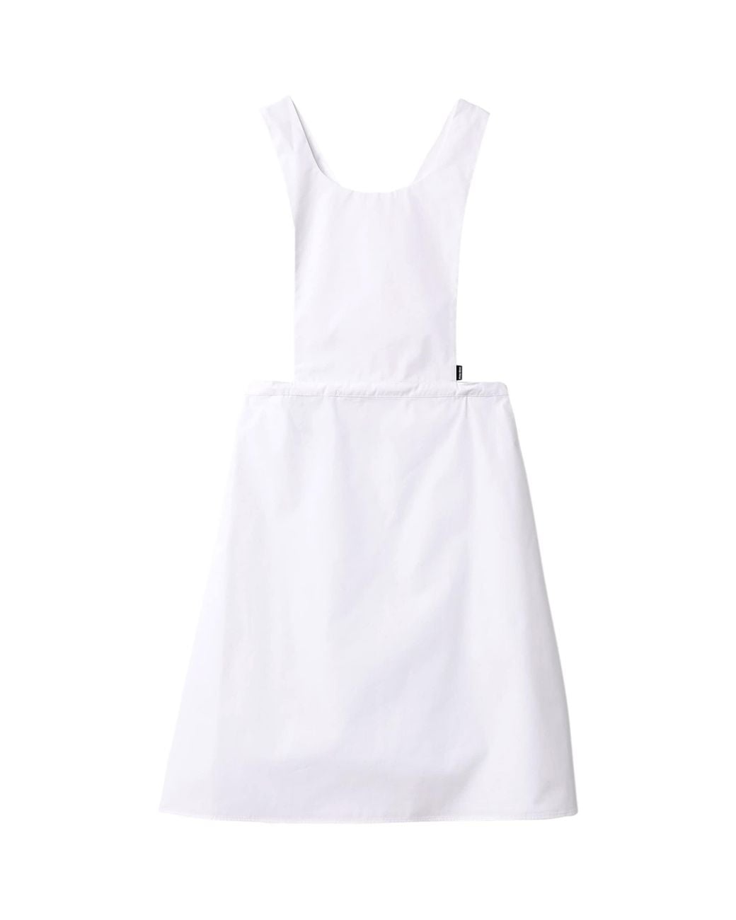 Miu Miu White Cotton Poplin Apron Mini Dress