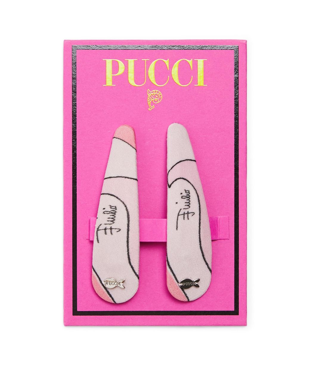 Emilio Pucci Pink Printed Hair Clips
