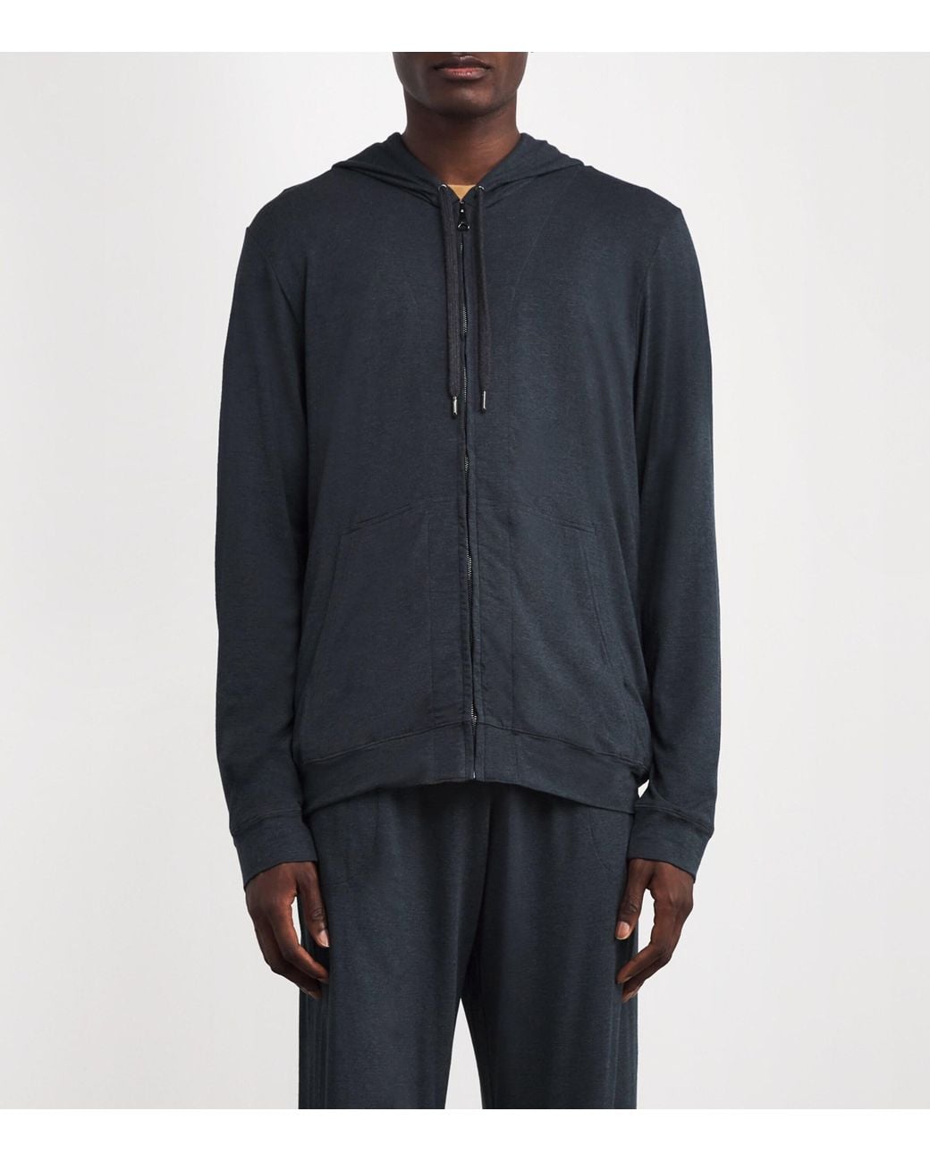 Derek Rose Blue Micromodal Zipped Hoodie for men