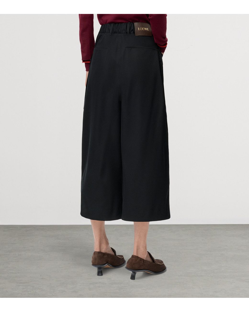 Loewe Blue Cotton-Silk Cropped Trousers