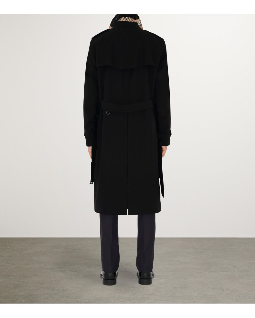 Burberry Black Long Kensington Heritage Trench Coat for men
