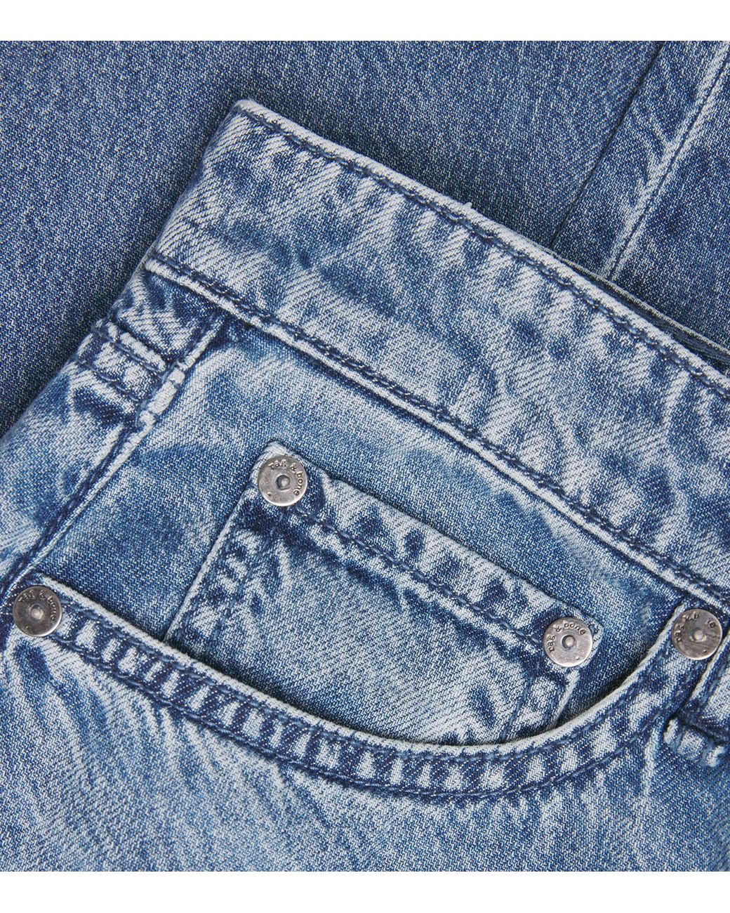 Rag & Bone Blue Logan Mid-Rise Wide-Leg Jeans