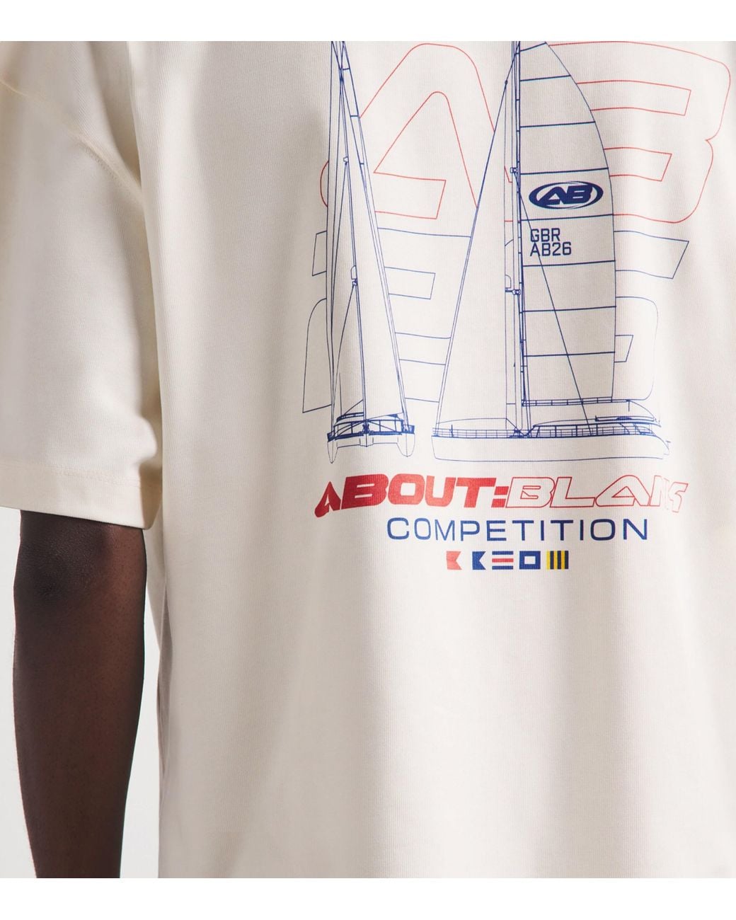 About Blank White Cotton Logo Oversized T-Shirt for men