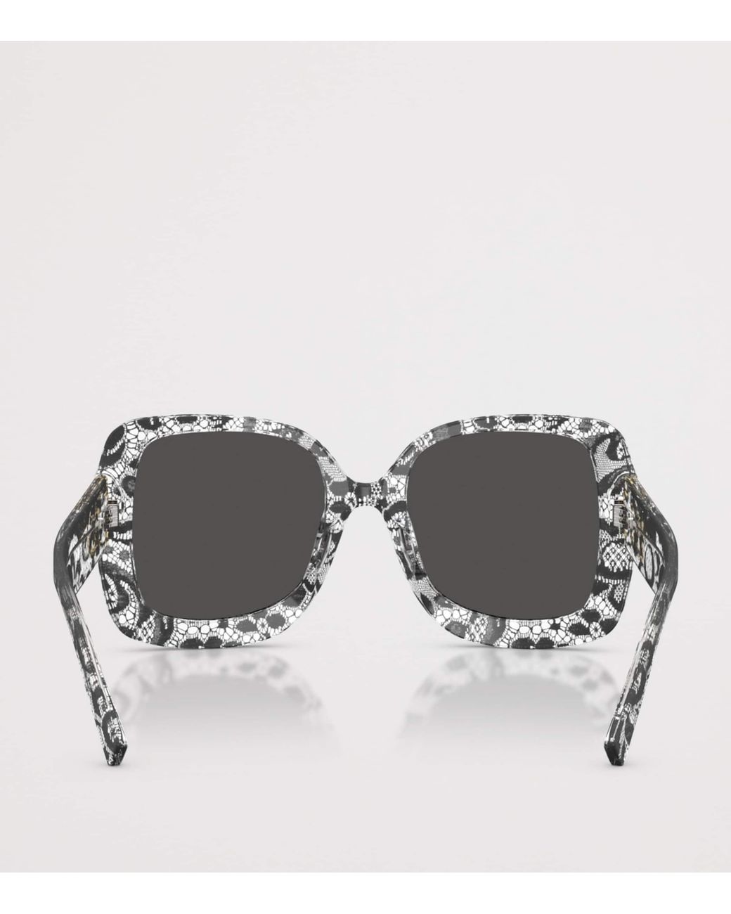 Dolce & Gabbana Gray Lace Print Square Sunglasses