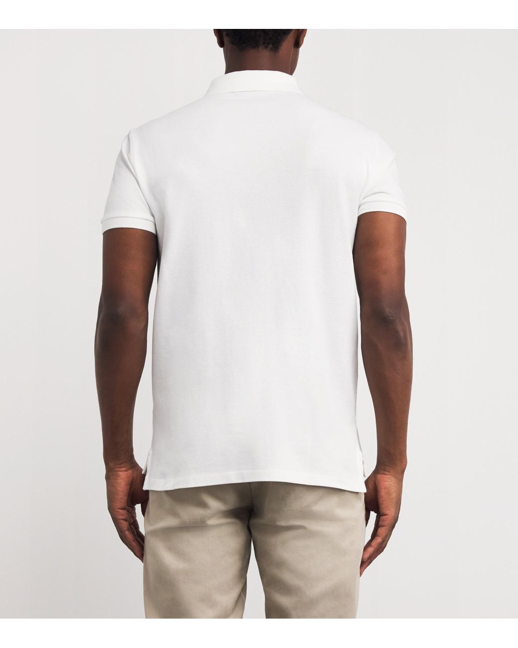 Polo Ralph Lauren White Cotton Mesh Custom-Fit Polo Shirt for men