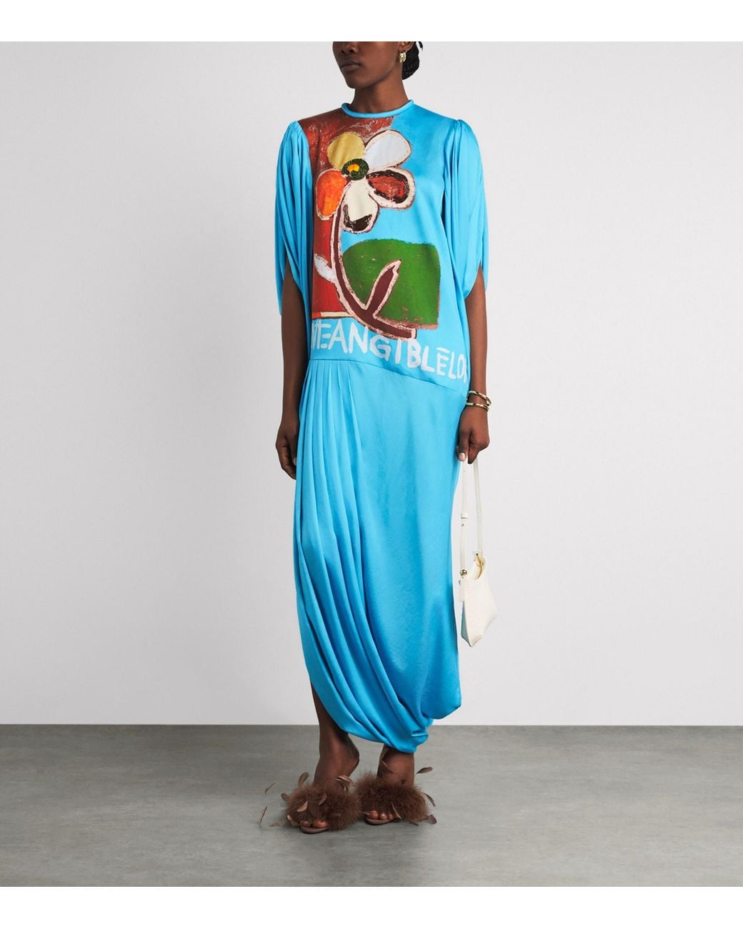 ALÉMAIS Blue Silk Lenny Gown