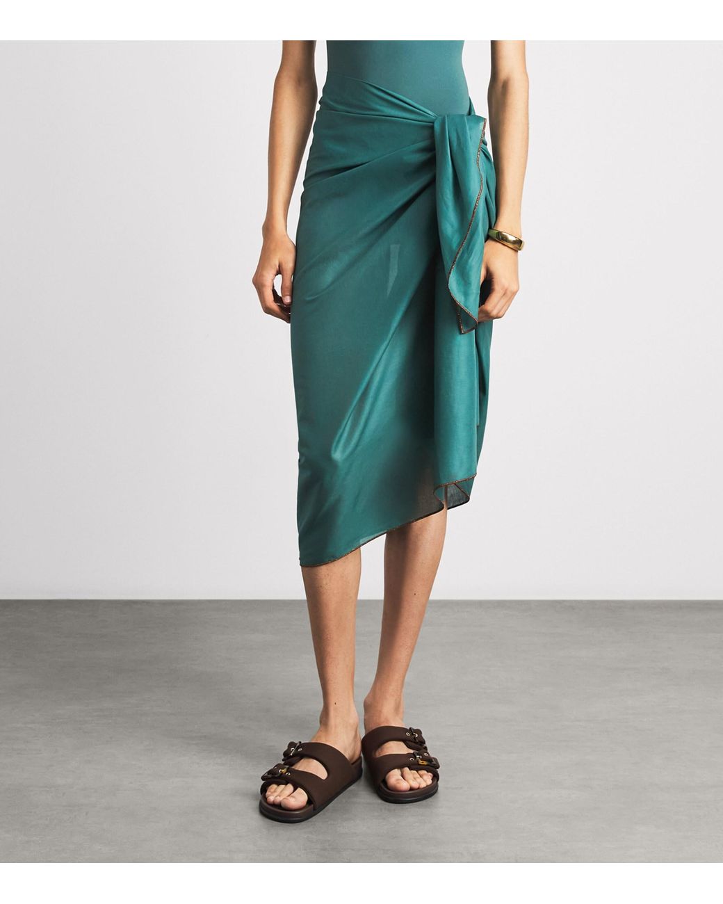Eres Green Cotton Voile Cabine Pareo