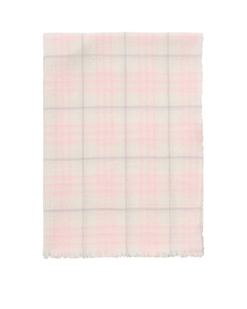 Burberry Pink Wool-Blend Embellished Check Scarf