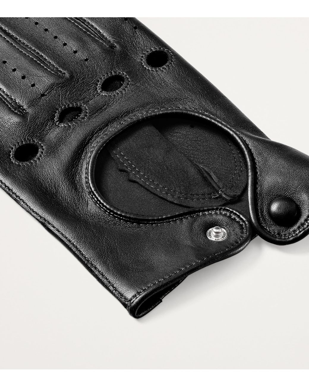 Aspinal Black Nappa Leather Driving Gloves for men