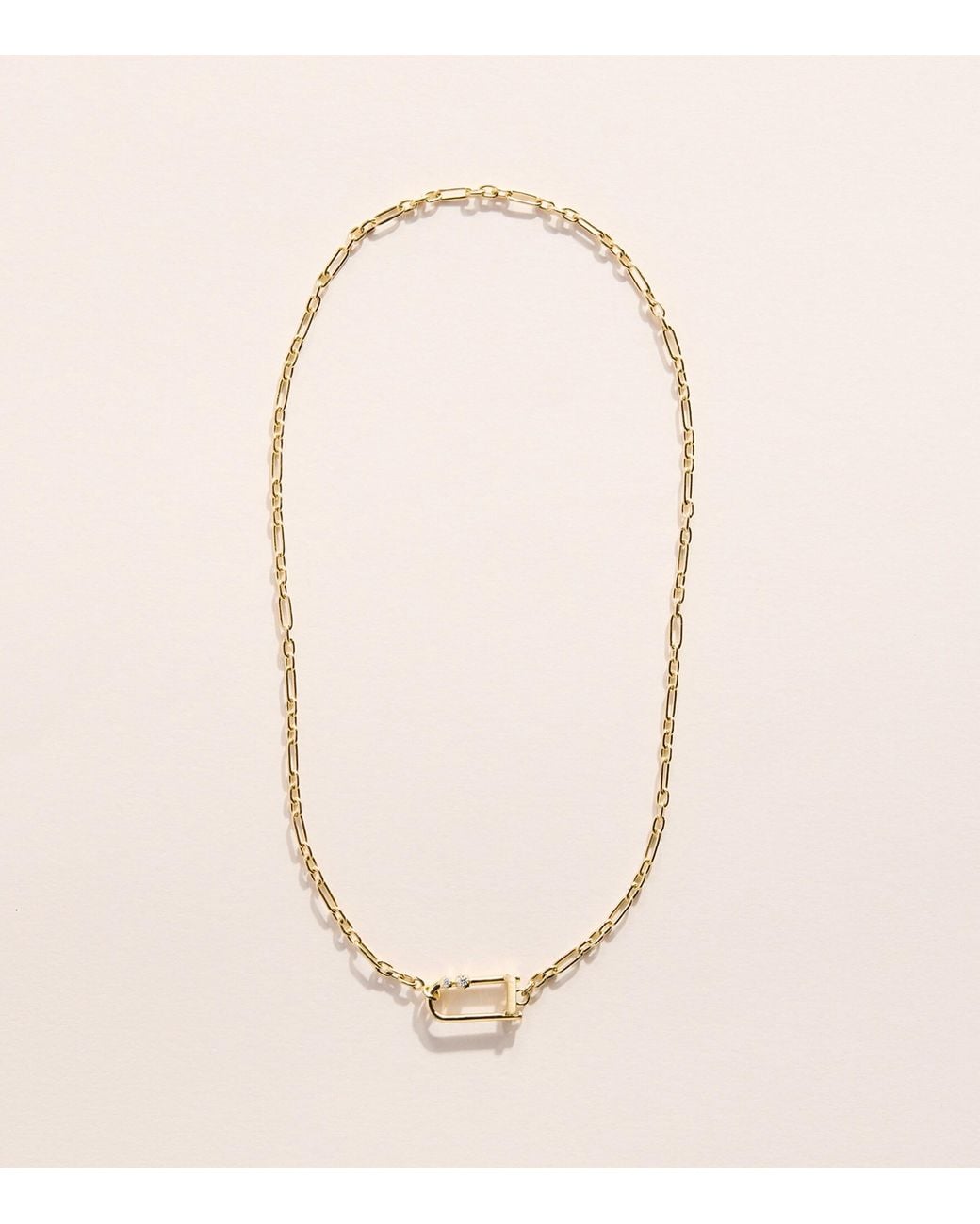 Jade Trau Natural Petite And Diamond Georgie Lock Necklace