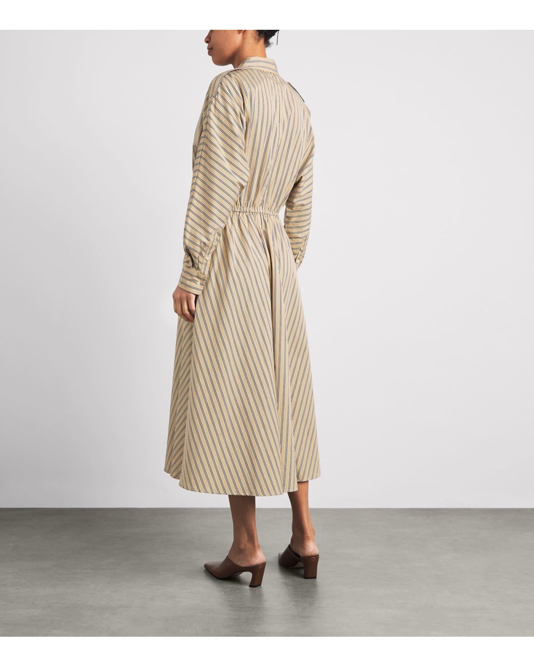 Polo Ralph Lauren Natural Cotton Stripe Midi Shirt Dress