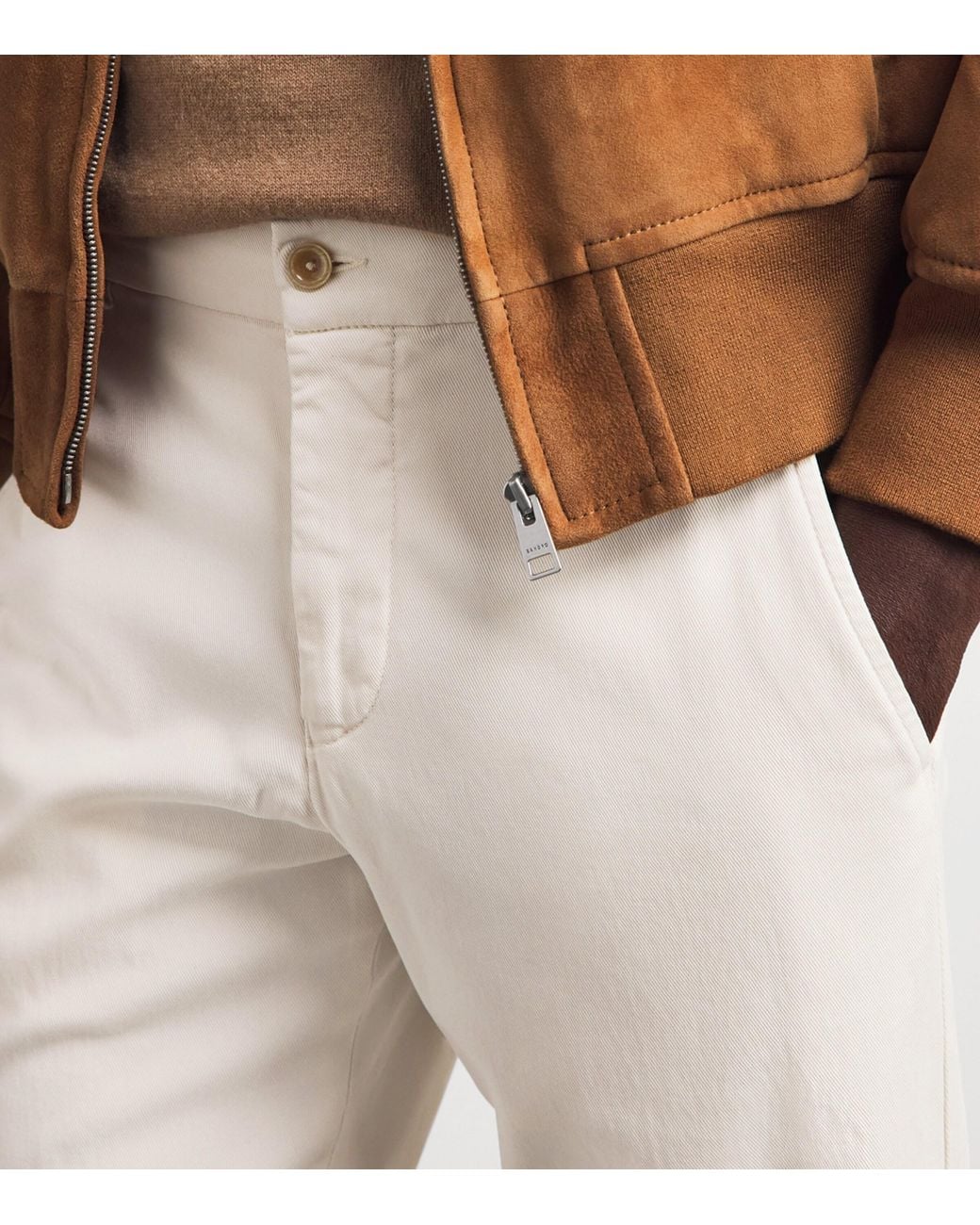 Marco Pescarolo Natural Charm-Detail Chinos for men